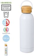 Termospullo Sublimation Insulated Bottle Jano, valkoinen liikelahja logopainatuksella