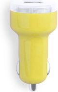 Tupakansytyttimen laturi USB Car Charger Denom, keltainen liikelahja logopainatuksella