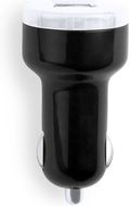 Tupakansytyttimen laturi USB Car Charger Denom, musta liikelahja logopainatuksella
