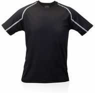 Urheilupaita Adult T-Shirt Tecnic Fleser, musta liikelahja logopainatuksella