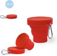 Uudelleen käytettävä muki Foldable Cup Klimt, punainen liikelahja logopainatuksella
