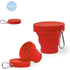 Uudelleen käytettävä muki Foldable Cup Klimt, sininen liikelahja logopainatuksella
