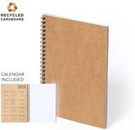Vihko Notebook Calendar Terens, luonnollinen liikelahja logopainatuksella