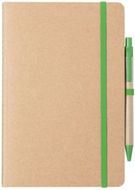 Vihko Notebook Esteka, vihreä liikelahja logopainatuksella