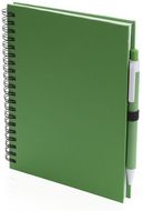 Vihko Notebook Koguel, vihreä liikelahja logopainatuksella