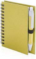 Vihko Notebook Pilaf, keltainen liikelahja logopainatuksella