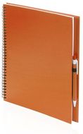 Vihko Notebook Tecnar, sininen, oranssi liikelahja logopainatuksella