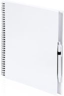 Vihko Notebook Tecnar, valkoinen liikelahja logopainatuksella