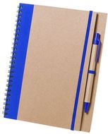 Vihko Notebook Tunel, sininen liikelahja logopainatuksella