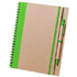 Vihko Notebook Tunel, vihreä liikelahja logopainatuksella