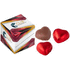 Box with 3 chocolate hearts, valkoinen liikelahja logopainatuksella