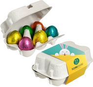 Box with Easter eggs, vaaleanharmaa liikelahja logopainatuksella