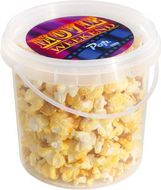 Bucket popcorn, läpinäkyvä liikelahja logopainatuksella