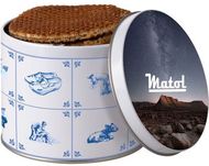 Delfts blue tin with syrup waffles, valkoinen liikelahja logopainatuksella