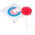 Flat round lollipop, läpinäkyvä liikelahja logopainatuksella