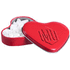 Heart shaped tin, punainen liikelahja logopainatuksella