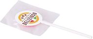 Lollipop with sticker, läpinäkyvä liikelahja logopainatuksella