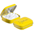 Mini hinged tin embossed, keltainen liikelahja logopainatuksella